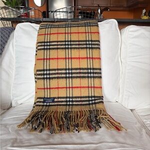 Large Burberry Plaid Cashmere Scarf